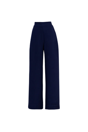 Amalfi Navy Striped Rayon Straight-Leg Pants