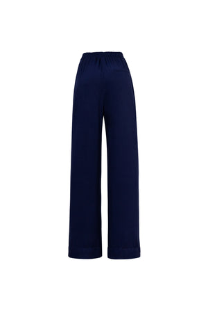 Amalfi Navy Striped Rayon Straight-Leg Pants
