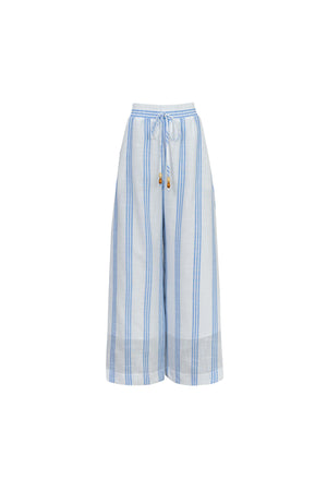 Ines Striped Wide-Leg Palazzo Pantalón 532127AZU