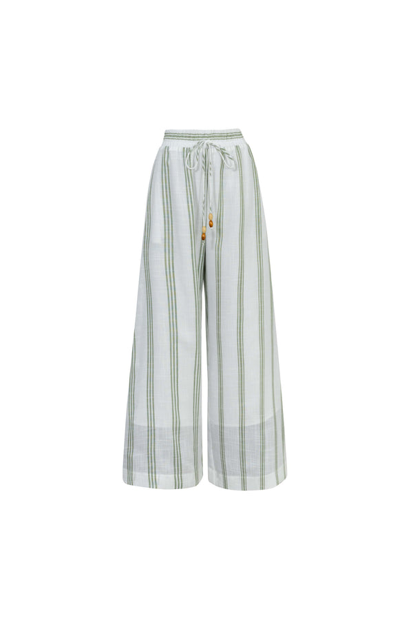 Ines Striped Wide-Leg Palazzo Pantalón 532127SAG