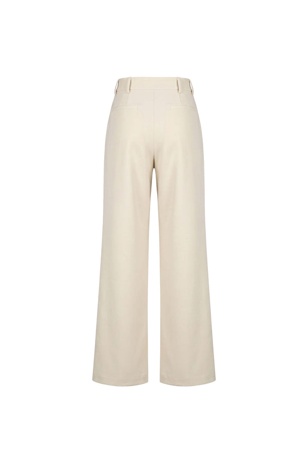 Olimpia Cuffed Wide-Leg Tailored Pantalón 532136 BEI