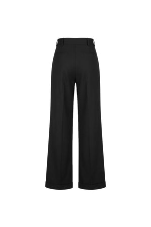 Olimpia Cuffed Wide-Leg Tailored Pantalón 532136 NEG