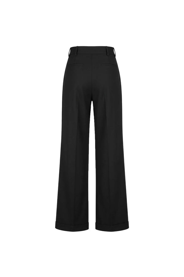 Olimpia Cuffed Wide-Leg Tailored Pantalón 532136 NEG