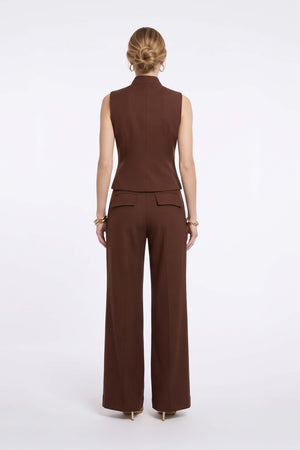 Amalia High-Waist Flap Wide-Leg Pantalón 532138 CAF
