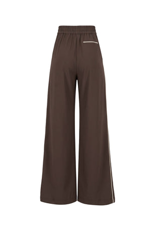 Elena Side-Piped High-Waist Wide-Leg Pantalón 532165 CAF