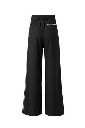 Martina Side-Piped High-Waist Wide-Leg Pantalón 532165 NEG