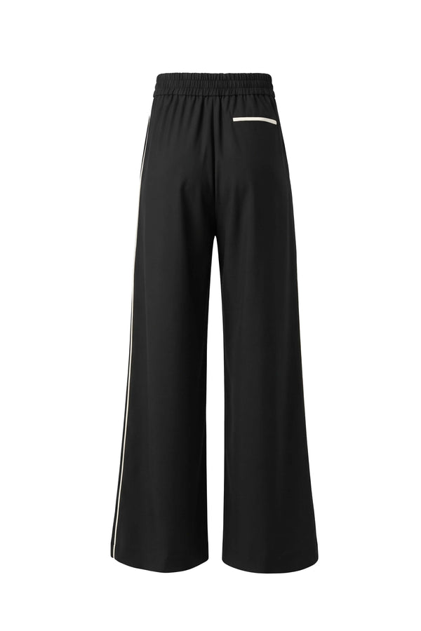 Martina Side-Piped High-Waist Wide-Leg Pantalón 532165 NEG