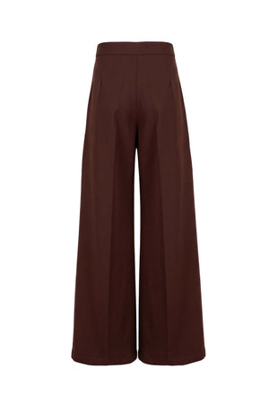 Adriana Pleated High-Waist Wide-Leg Pantalón 532179 CAF