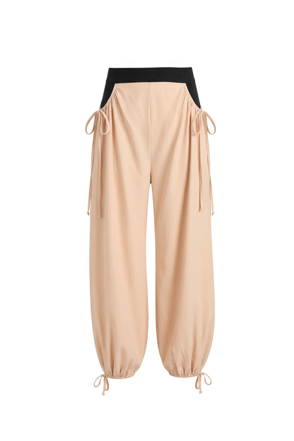 Cassandra Contrast Waistband Drawstring Balloon Pantalón 532182 CRE