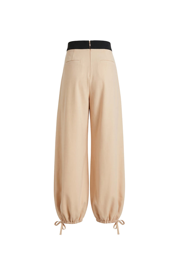 Cassandra Contrast Waistband Drawstring Balloon Pantalón 532182 CRE