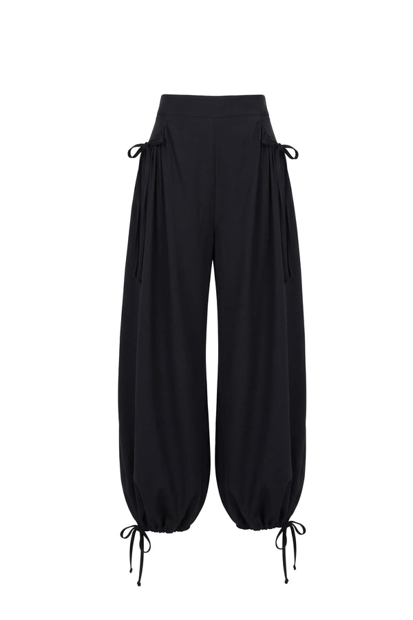 Cassandra Contrast Waistband Drawstring Balloon Pantalón 532182 NEG