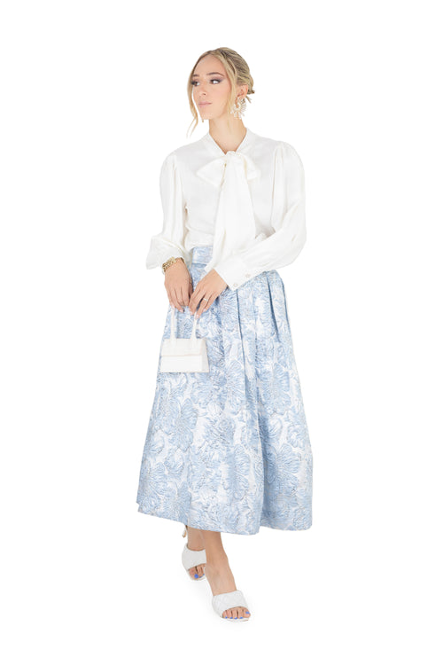 Desirée Metallic Brocade Falda 541245 AZU