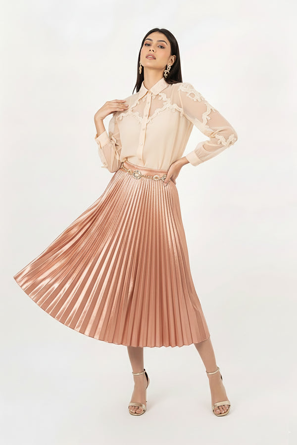 Anaís Pleated Midi Falda