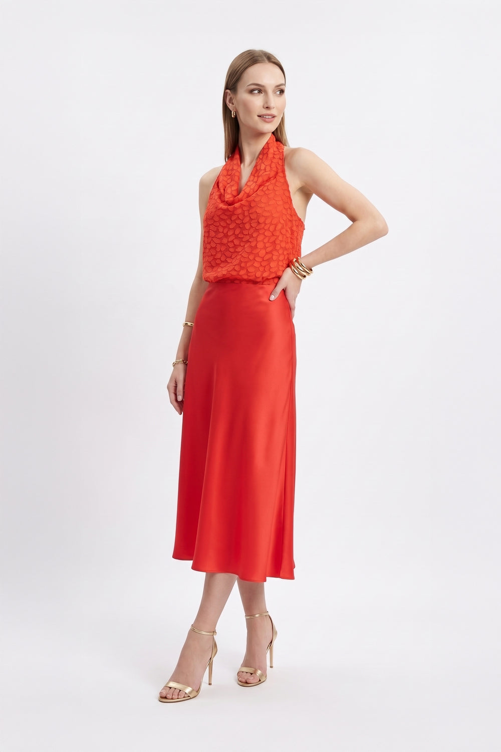 Millie Cowl Halter Top 752629 ROJ