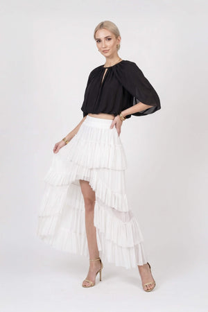 Berenice Tiered Ruffled Maxi Falda 541333 HUE