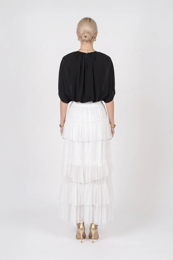 Inés Keyhole Cape Cropped Blusa 850160 NEG