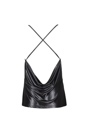 Ellie Metallic Cowl Top
