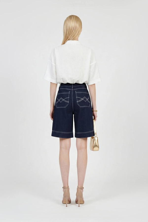 Silvia Cropped Volume Blusa