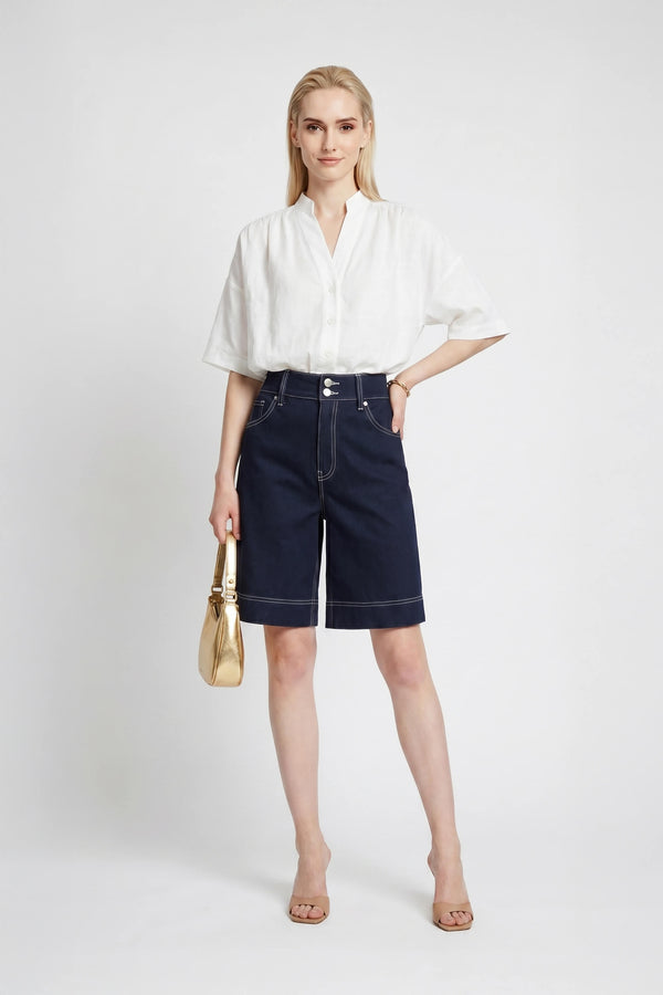 Silvia Cropped Volume Blusa