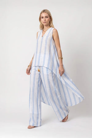 Ines Striped Wide-Leg Palazzo Pantalón 532127AZU
