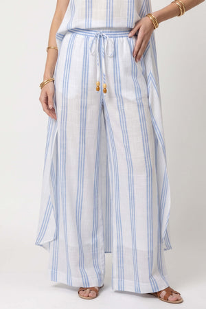 Ines Striped Wide-Leg Palazzo Pantalón 532127AZU