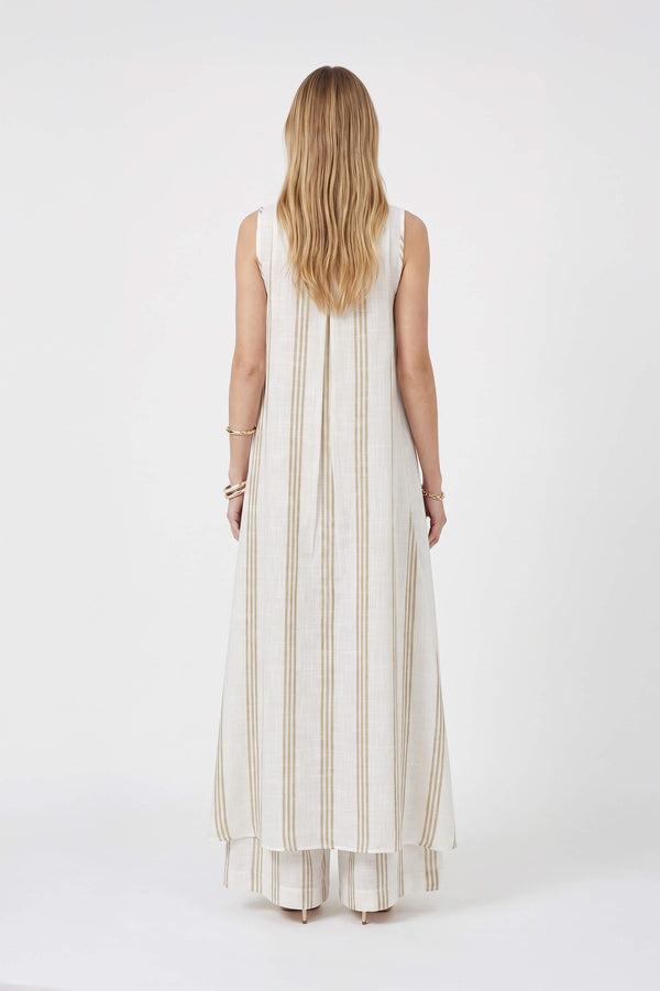 Ines Striped Wide-Leg Palazzo Pantalón 532127KAK