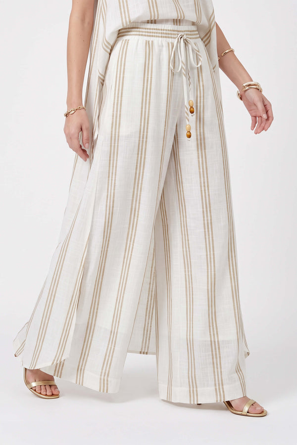 Ines Striped Wide-Leg Palazzo Pantalón 532127KAK