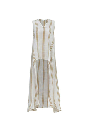 Gala Striped High-Low Sleeveless Blusa 554281KAK