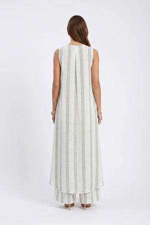 Gala Striped High-Low Sleeveless Blusa 554281 SAG