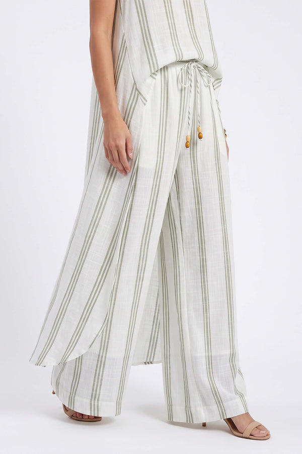 Ines Striped Wide-Leg Palazzo Pantalón 532127SAG