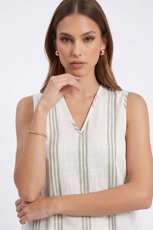 Gala Striped High-Low Sleeveless Blusa 554281 SAG