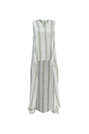 Gala Striped High-Low Sleeveless Blusa 554281 SAG