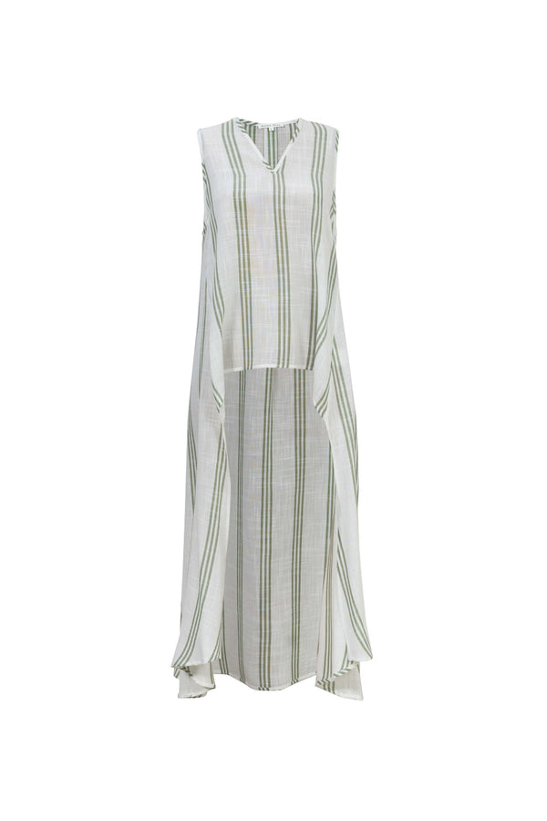 Gala Striped High-Low Sleeveless Blusa 554281 SAG