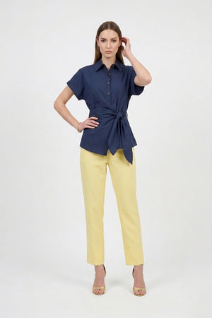 Miranda High-Waisted Tailored Straight-Leg Pants