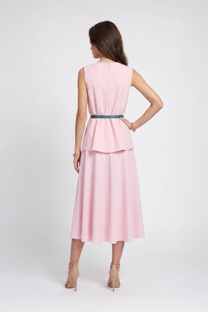 Adriana Belted Peplum Sleeveless Blusa 554325 ROS