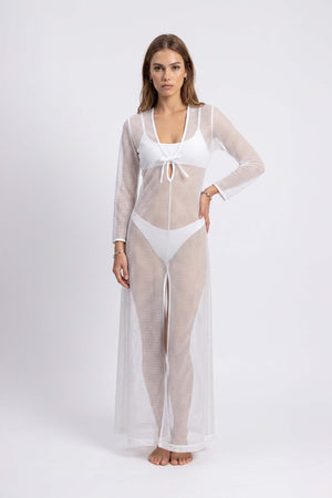 Elena Tie Front Maxi Salida Baño 570062 BCO