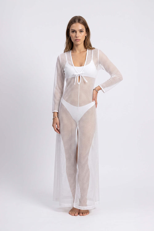 Elena Tie Front Maxi Salida Baño 570062 BCO