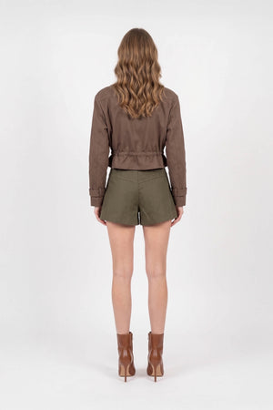 Cassandra Cropped Utility Jacket 700495 CAF
