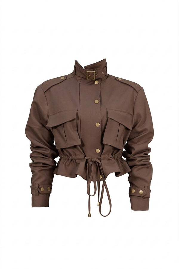 Cassandra Cropped Utility Jacket 700495 CAF