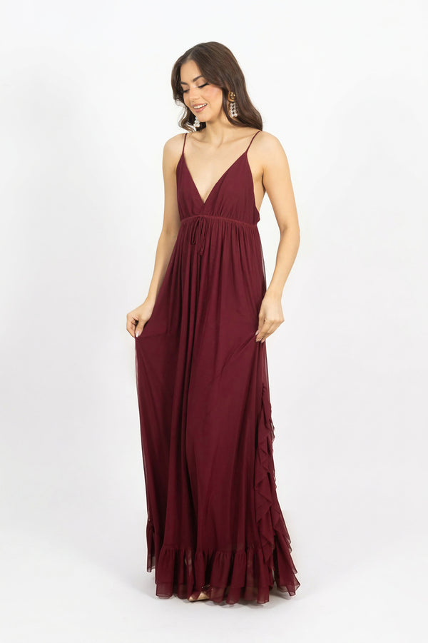Eve Chiffon Maxi Vestido