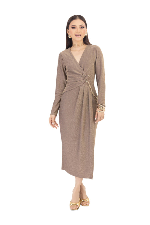 Kinsley Chain Midi Vestido 722783 CHA