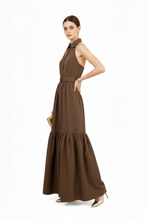 Aurelia Halter Maxi Vestido