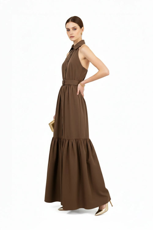 Aurelia Halter Maxi Vestido