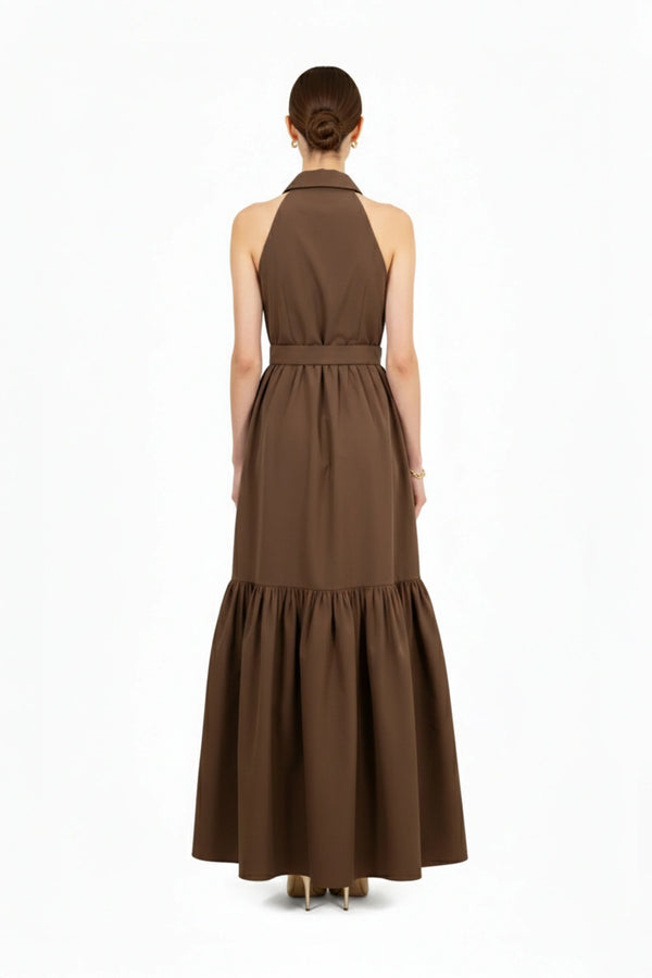 Aurelia Halter Maxi Vestido