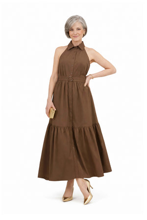 Aurelia Halter Maxi Vestido