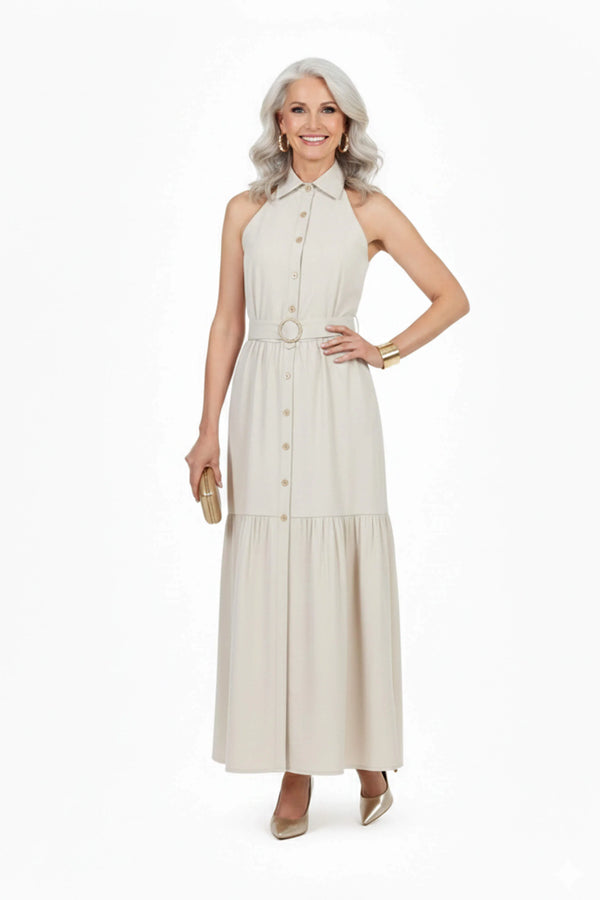 Aurelia Halter Maxi Vestido