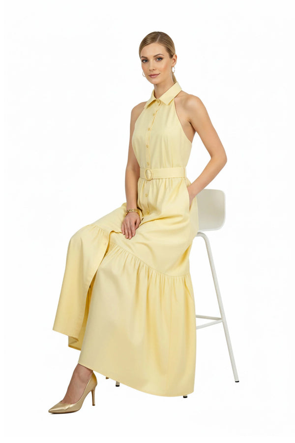 Aurelia Halter Maxi Vestido