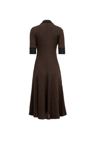 Lana Contrast Knit Vestido 723048 CAF