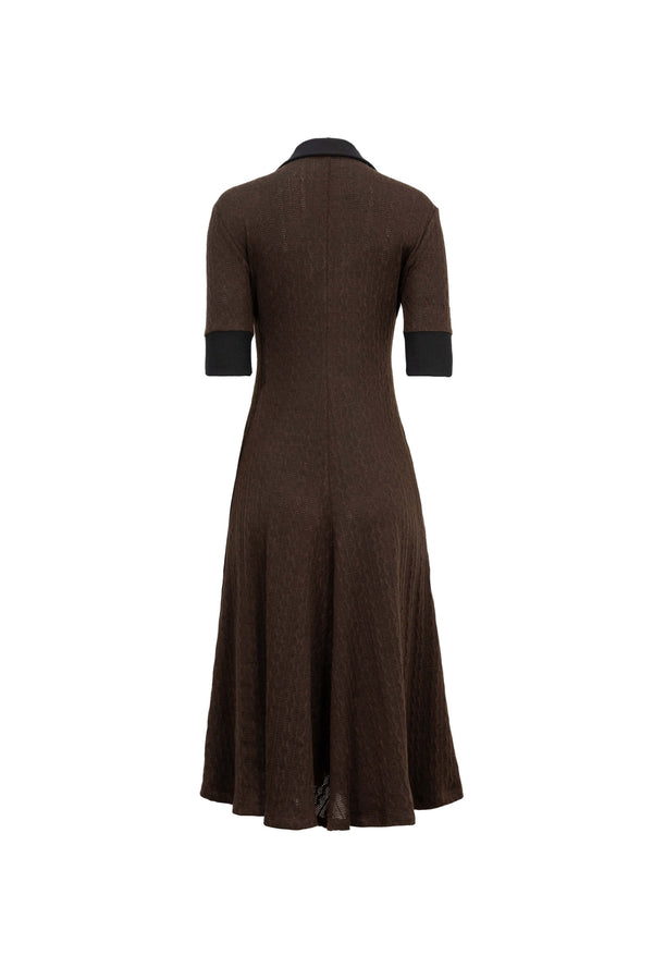 Lana Contrast Knit Vestido 723048 CAF