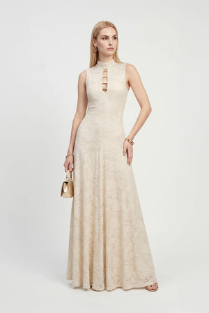 Amalia Cutout High-Neck Maxi Vestido 723081